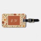 Rustieke Herfst herfst Vibes & Floral Monogram Bagagelabel (Voorkant horizontaal)