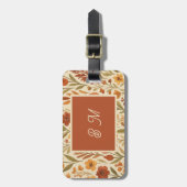 Rustieke Herfst herfst Vibes & Floral Monogram Bagagelabel (Voorkant verticaal)