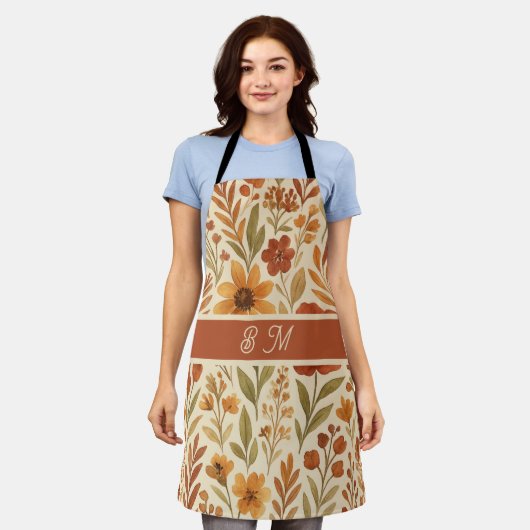 Rustieke Herfst herfst Vibes & Floral Monogram Schort (Gedragen)