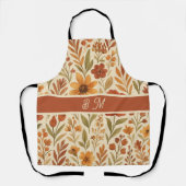 Rustieke Herfst herfst Vibes & Floral Monogram Schort (Voorkant)