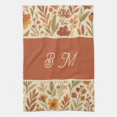 Rustieke Herfst herfst Vibes & Floral Monogram Theedoek (Verticaal)