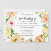 Rustieke Herfst Herfst Waterverf Bloemen Roos Kran Kaart (Voorkant)