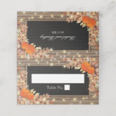 Rustieke Herfst Herfst Wood Barn Wedding Plaatskaartje (Buitenkant ongevouwen)