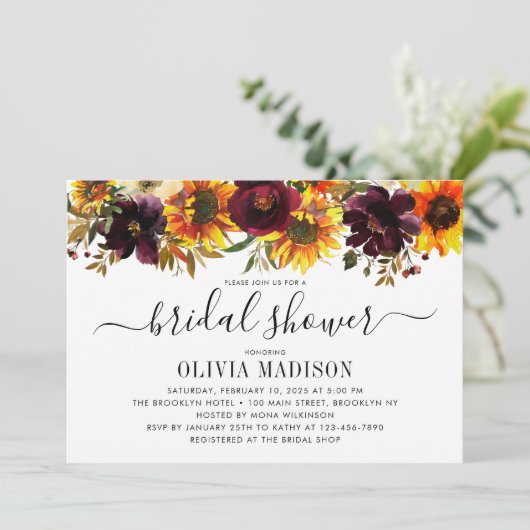 Rustieke Herfst Herfst Zonnebloem Bloemen Vrijgeze Kaart (Staand voorkant)