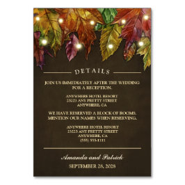 Rustieke Herfst herfstbladeren Receptie + Hotel Ka Kaart