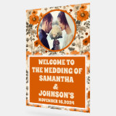 Rustieke Herfst herfstbloemen foto bruiloft welkom Acryl Bord (Hoek)