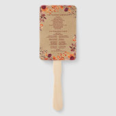 Rustieke Herfst Herfstbloemen Trouwprogramma Handwaaier (Achterkant)