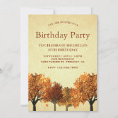Rustieke Herfst Herfstbomen Bos Verjaardagsfeest Kaart (Voorkant)