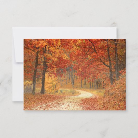 Rustieke Herfst herfstboom bruiloft RSVP (Achterkant)