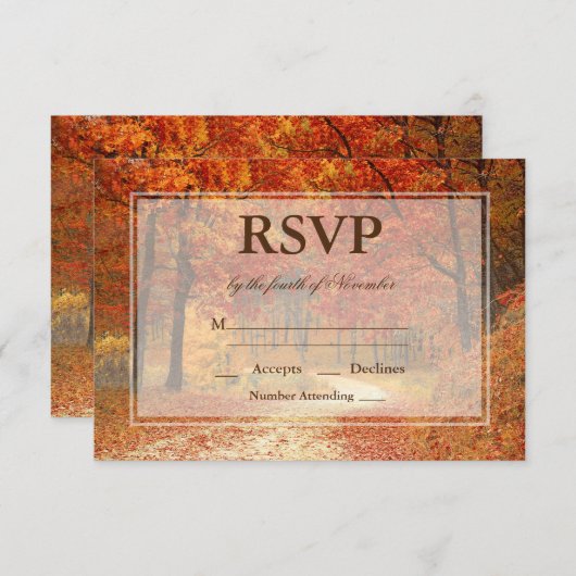 Rustieke Herfst herfstboom bruiloft RSVP (Voorkant / Achterkant)