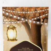 Rustieke Herfst Herfstboomlamp String Lights Weddi Drieluik Uitnodiging (Binnenzijde eerst)