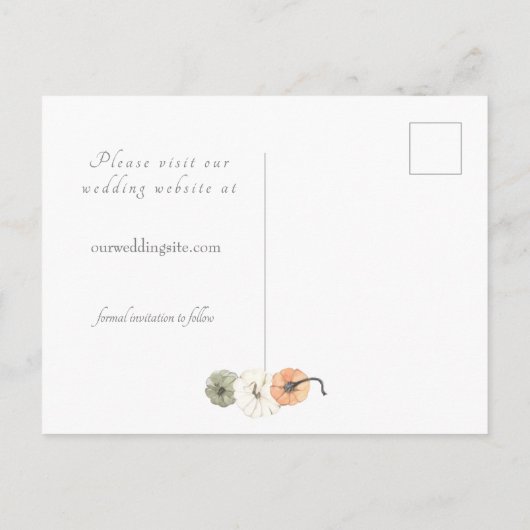 Rustieke Herfst herfstbruiloft Save the Date Aankondigingskaart (Achterkant)