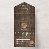 Rustieke Herfst herfstvrachtwagen String Lights Br All In One Uitnodiging (Binnen)