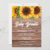 Rustieke Herfst Houten Zonnebloem Baby Sprinkle Kaart (Voorkant)