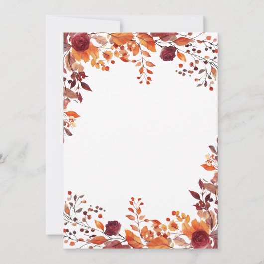 Rustieke Herfst in de liefde Autumn Baby shower In Kaart (Achterkant)