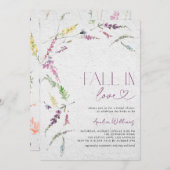 Rustieke Herfst in de liefde Wildflower Waterverf Kaart (Voorkant / Achterkant)