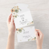 Rustieke Herfst in één bruiloft All In One Uitnodiging (Afscheurbaar)