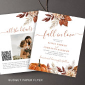 Rustieke herfst in liefde BUDGET huwelijksuitnodig Flyer