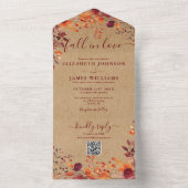 Rustieke Herfst In Liefde Herfst Bloemen QR Code H All In One Uitnodiging (Binnen)