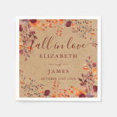 Rustieke Herfst In Liefde Herfst Herfst Bloemblade Servet (Voorkant)