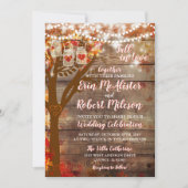 Rustieke Herfst in Liefde Oak Tree Wedding Invitat Kaart (Voorkant)