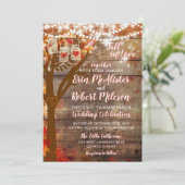 Rustieke Herfst in Liefde Oak Tree Wedding Invitat Kaart (Staand voorkant)