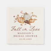 Rustieke Herfst in Liefde Pompoen Bloemrijke Bruid Servet (Voorkant)