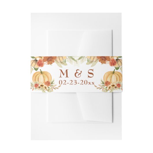 Rustieke Herfst in liefde pompoen bruiloft Uitnodigingen Wikkel (Voorkant Voorbeeld)