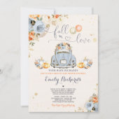 Rustieke Herfst in liefde pompoen rijden door Baby Kaart (Voorkant)