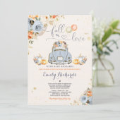 Rustieke Herfst in liefde pompoen rijden door Baby Kaart (Staand voorkant)