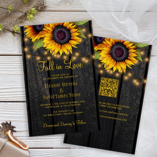 Rustieke herfst in liefde QR-code alles in één bru