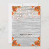 Rustieke Herfst In Liefde String Lights Baby showe Kaart (Achterkant)