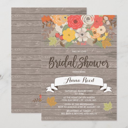 Rustieke Herfst in Liefde Vrijgezellenfeest Kaart (Voorkant / Achterkant)