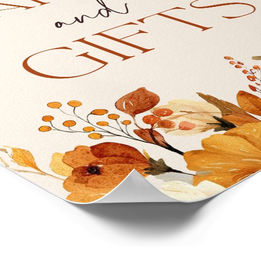 Rustieke Herfst In Liefde Waterverf Kaarten Gesche Poster (Hoek)