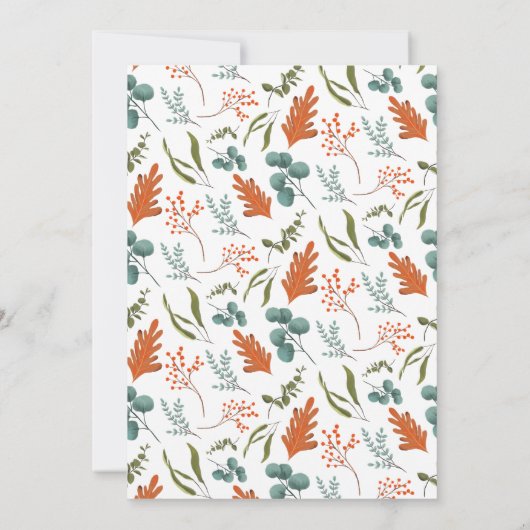 Rustieke Herfst in Love Blue Pumpkin Baby shower Bedankkaart (Achterkant)