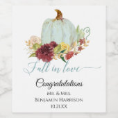 Rustieke Herfst in Love Blue Pumpkin Bourgondië Fl Wijn Etiket (Enkel label)