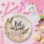 Rustieke Herfst in Love Peach Flowers Papieren Bordje (Feest)