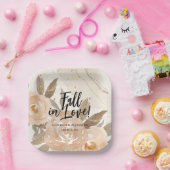 Rustieke Herfst in Love Peach Flowers Papieren Bordje (Feest)