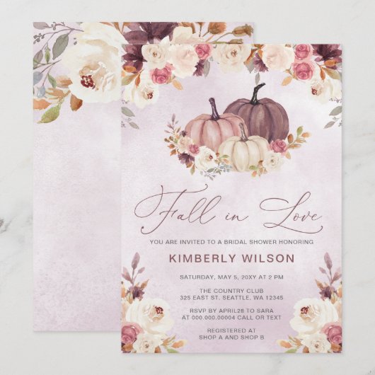 Rustieke Herfst in Love Pumpkins Herfst Vrijgezell Kaart (Voorkant / Achterkant)