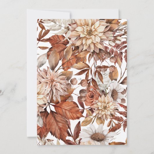 Rustieke Herfst Ingelijste Brown Bow Baby shower Kaart (Achterkant)