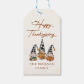 Rustieke Herfst kabouters pompoen Happy Thanksgivi Cadeaulabel (Voorkant)