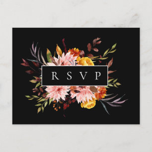 Rustieke herfst kader trouw RSVP nummer verzoek Uitnodiging Briefkaart
