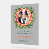 Rustieke Herfst Krans Foto Huwelijk Welkom Frosted Acryl Bord (Hoek)