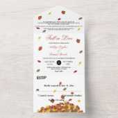 Rustieke herfst laat Boho herfst bloemenhuwelijk All In One Uitnodiging (Binnen)