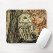 Rustieke herfst laat eikenboom witte uil muismat (Met muis)