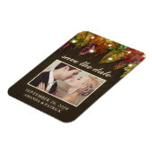 Rustieke herfst laat foto opslaan van de datum mag magneet (Linkerzijde)