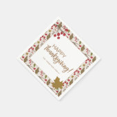 Rustieke herfst laat gelukkig Thanksgiving Custom Servet (Hoek)