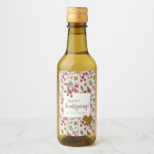 Rustieke herfst laat gelukkig Thanksgiving Custom Wijn Etiket (Voorkant)