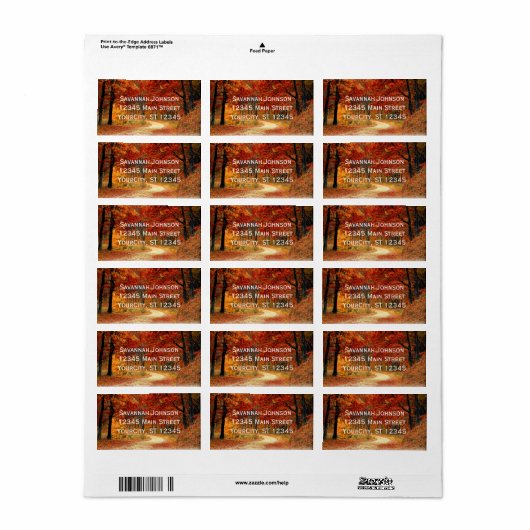 Rustieke herfst laat herfst aangepaste Adresetiket Etiket (Full Sheet)