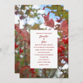 Rustieke herfst laat herfstbessen foto bruiloft kaart (Voorkant / Achterkant)